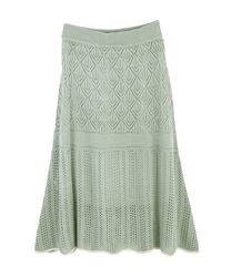 Long lace-up knit skirt(Mint Green-Free)