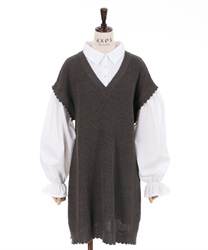 Mini layered vest dress(Heather grey-F)