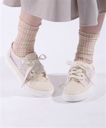Low -cut lace sneakers(Ecru-S)