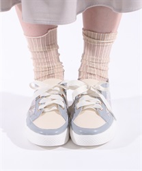 Low -cut lace sneakers(Saxe blue-S)