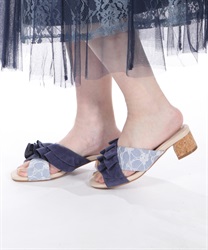 Frill x lace mules(Blue-S)