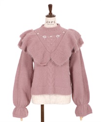Frill feather knit(Pink-Free)