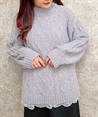 Hem lace velor mall knit(Grey-F)