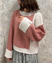 Bicolor La Menit Pullover(Pink-F)