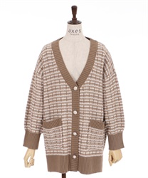 Tweed knit cardigan(Beige-F)