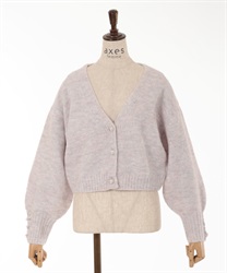 Lame Short knit Cardigan(Ecru-F)