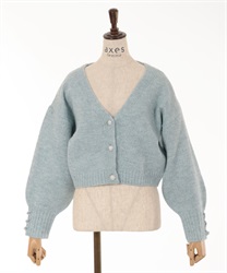 Lame Short knit Cardigan(Saxe blue-F)