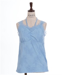 3WAY full lace Tank top(Saxe blue-F)