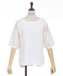 Opal lace x tulle Pullover(White-F)