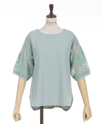 Opal lace x tulle Pullover(Mint Green-F)