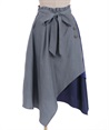 Ren -button Eire Hem Skirt(Blue-F)