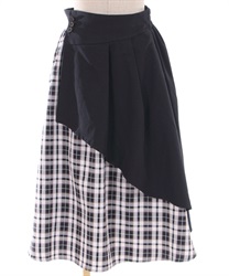 Ashimebai color check Skirt(Black-F)