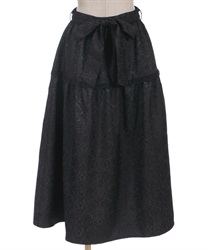Jaker Long Skirt with ribbon(Black-F)
