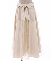 Snow crystal embroidery skirt(Ecru-Free)