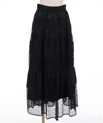 Lace tiered skirt(Black-F)
