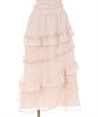 Tulle Lace Assed Skirt(Cream-F)