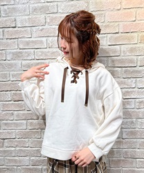 Lace-up parka pullover