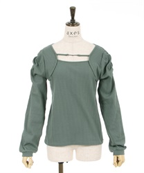 Matone sleeve  Tops with bitter(Green-F)