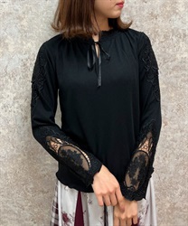 Mochi -flace design Pullover(Black-F)