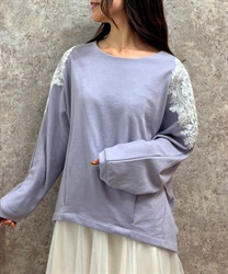 Mochi -flace tuck Pullover(Lavender-F)