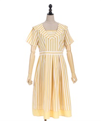 Stripe Sailor Dress(Yellow-F)