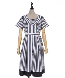 Stripe Sailor Dress(Black-F)
