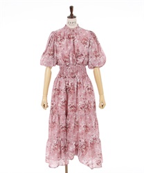 Organdy flower Dress(Pink-F)