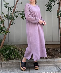 Knit Ensemble Dress x Cardigan(Purple-F)