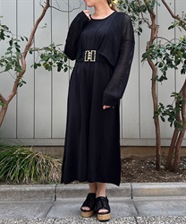 Knit Ensemble Dress x Cardigan(Black-F)
