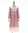 Long bicolor sailor dress(Pink-F)
