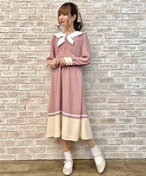 Long bicolor sailor dress