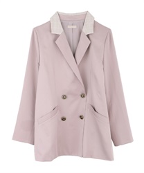 Point check long jacket(Pale pink-Free)