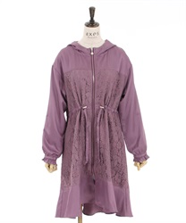 Lace design mod coat(Purple-F)