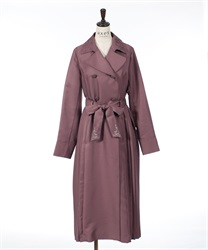 Side pleated long coat(Pale pink-M)