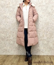 Hooded down coat(Pink-M)
