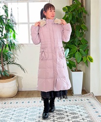 Ribbon pocket down coat(Pink-M)