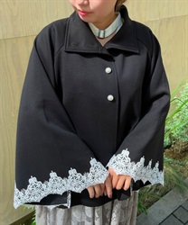 Cardboard knit cape(Black-F)