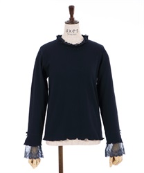 Laces on sleeces design inner(Navy-F)