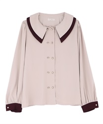 Double collars blouse(Beige-Free)