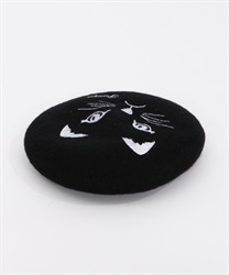 Cat printed beret(Black-M)