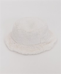 Basket hat in fake fur(Ecru-M)