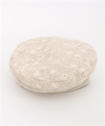 Lacy embroidery beret(Ecru-M)