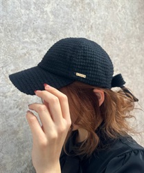 Back ribbon cap(Black-F)