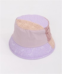 Lacy patch work basket hat