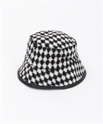 Diamond pattern bucket Hat(Black-F)
