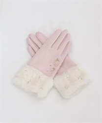 Strawberry embroidery gloves(Pink-F)