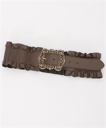 Classical buckle rubber Belt(Brown-M)