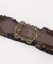 Classical buckle rubber Belt(Brown-F)