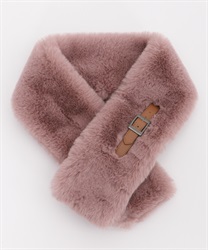 Fur tippet with belt(Pink-M)