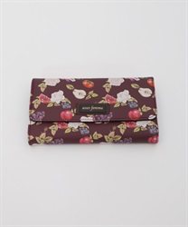 Fruit motif pattern long wallet